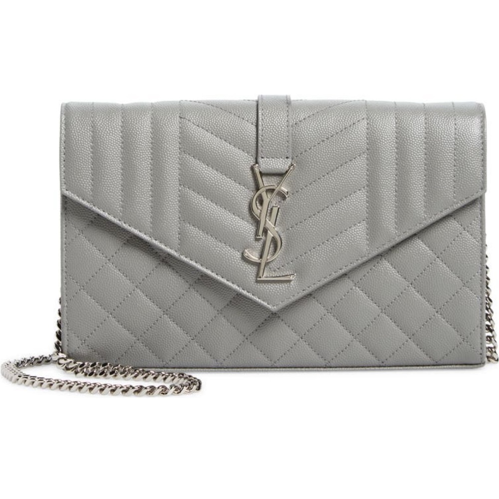 Saint Laurent Monogram Matelassé Leather Wallet on a
Chain